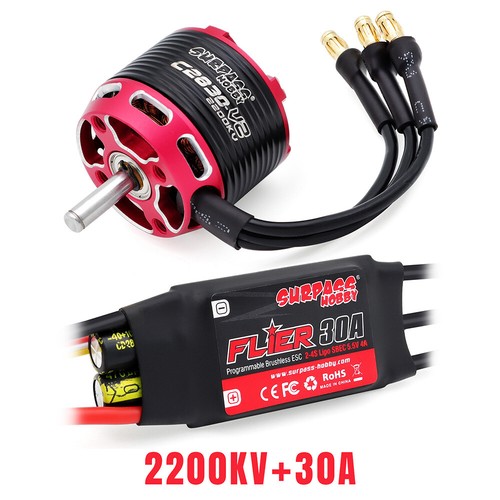 SURPASS HOBBY1200KV-2300KV Brushless Motor 20A 30A ESC Combo for RC Fixed Wing - Picture 25 of 27