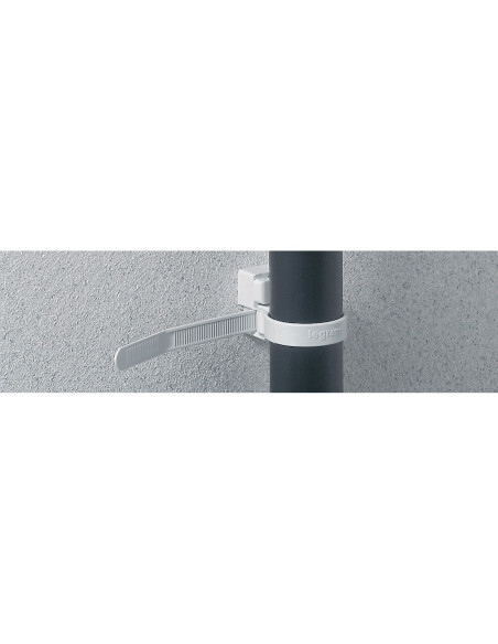 Colliers à embase x 20 Legrand 098450 en nylon noir pour fixation murale