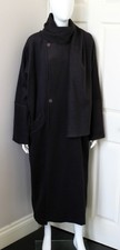 Terry Macey Long Coat Wool Dark Purple Lagenlook Shirin Large