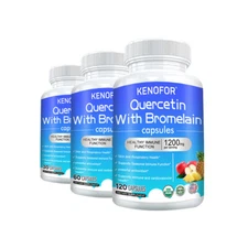 Quercetin With Bromelain Capsules 1200mg Skin And Respiratory Health Antioxidant