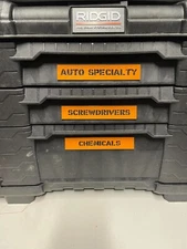 Ridgid Pro Gear Tool Box DRAWER Labels for Gen 2 drawer boxes & others