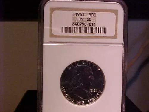 1961 NGC pf 68 Franklin 90% Silver Half Dollar bright coin