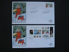 NETHERLANDS, 2x cover FDC 1999, Tin Tin Rocket to the Moon, comics dog