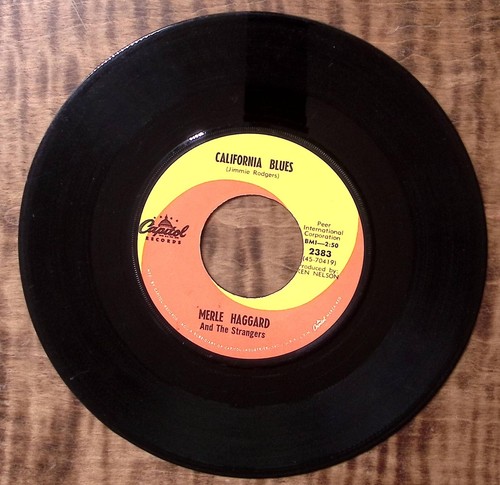 MERLE HAGGARD & THE STRANGERS CALIFORNIA BLUES/HUNGRY EYES VINYL 45 59-25 - Picture 2 of 3