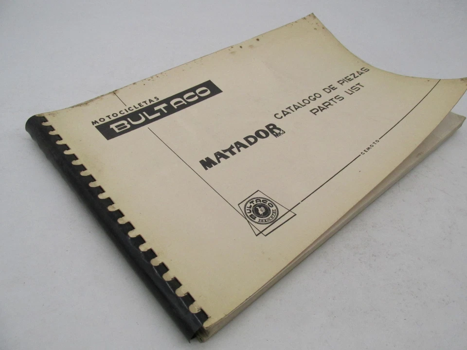 Bultaco Original Fábrica 1969 Matador Mk3 Piezas Catálogo Lista Libro Manual Foto 2 de 4
