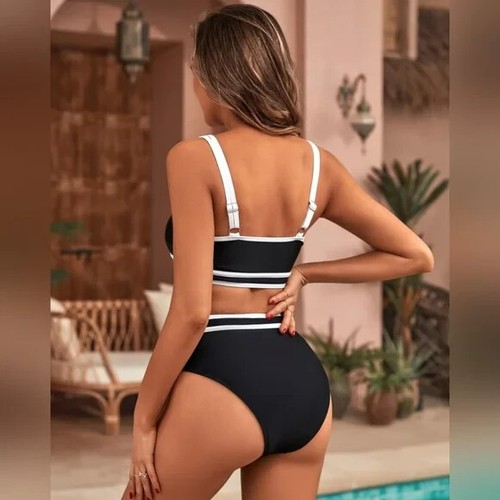 High Waisted Bikini Sets Sporty Two Piece Swimsuits - Picture 2 of 2