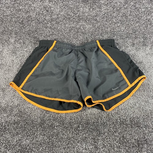 Nike Dri-Fit Tempo Laufshorts Damen klein gefüttert grau orange sportlich