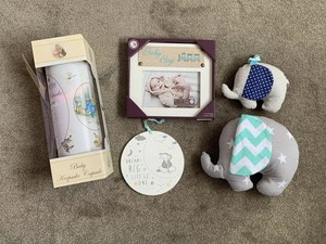 Baby Shower Bundle Of Gifts For Baby Boy Mint Green Grey Elephant