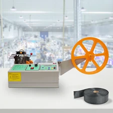 Textile Ribbon Cutting Machine Automatic Hot/Cold Webbing Tape Strip Cutter 280W