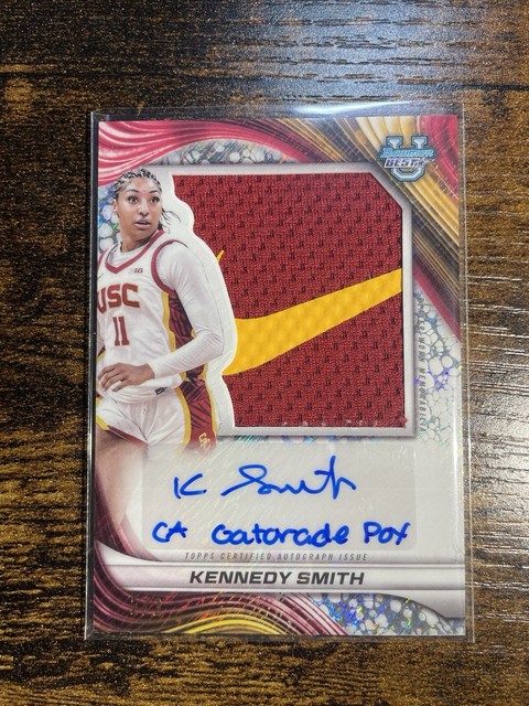 Kennedy Smith 2024-25 Bowman Best University Nike Patch Inscribed Auto USC 2/2