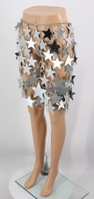  PACO RABANNE WOMENS METAL STAR CHAINMAIL SKIRT SIZE 40 SILVER RRP £769 IB