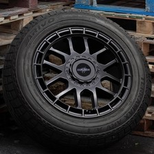 4 X 17" VW CRAFTER 5 STUD 5X120 BLACK WOLF 4 MATT BLACK 8J ALLOYS & A/T TYRES