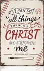 Baseball Wall Decor Vintage Retro Metal Tin Sign 8 x 12 Inch