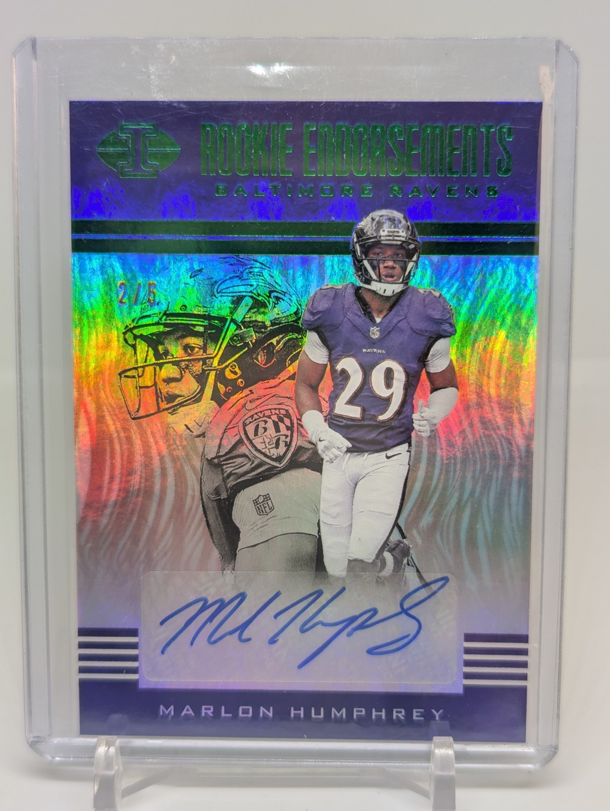 Marlon Humphrey Panini Illusions Rookie Endorsements #REMH Green