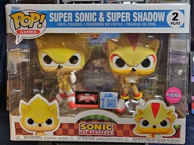 Funko Pop! Super Sonic the Hedgehog & Super Shadow Flocked