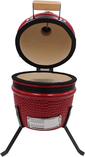 KAMADO 13" MINI PARRILLA DE CERÁMICA PARA BARBACOA Y AHUMADOR PORTÁTIL HORNO DE CARBÓN PARRILLA DE BARBACOA - Imagen 5 de 5