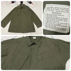 VTG 70s Military RipStop Poplin Slant Pocket Shirt Vietnam OG 107 M Long Mint!