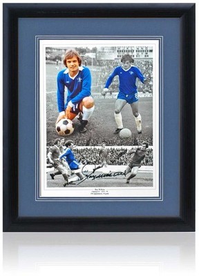 Ray Wilkins Chelsea Legend handsignierte Montage 23 x 19 Zoll gerahmt