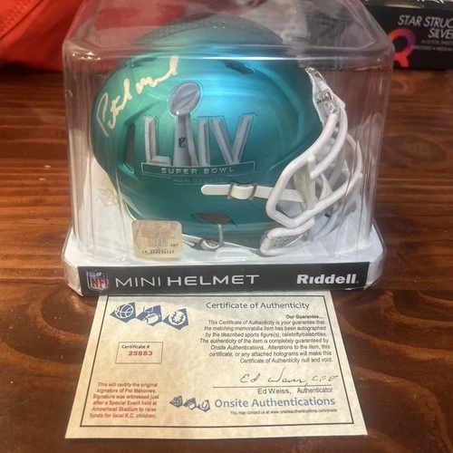 Patrick Mahomes II Signed Super Bowl LIV Rare Blaze Mini Helmet OS Authenticated