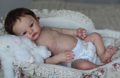 Lifelike Awake 18'' Reborn Baby Dolls Full Body Vinyl Boy Poseable Real Life Baby
