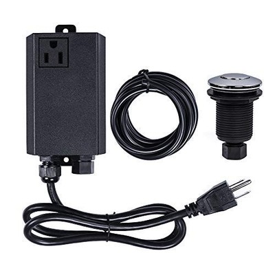 Garbage Disposal Switch Kit Sink Top Waste Disposal Stainless Steel On/Off Bu...