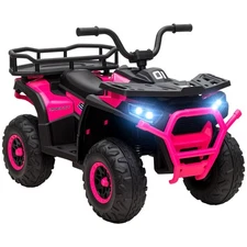 Qaba 12V Kids ATV, 4 Wheeler Quad, 3.7Mph Battery Powered Ride on Car with 4 ...