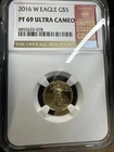 2016 W American Gold Eagle Proof 1/10 oz $5 NGC PF69 Ultra Cameo