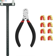 Archery Bow String Nocking Points Set with T Square Ruler Black 