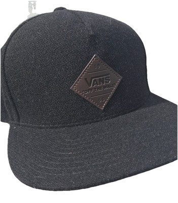 New Vans Off The Wall Wool Blend Snapback Cap Black Skater Skate Boarding Hat