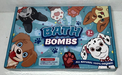 Bath Bombs Kids Cute Paw 100% Organic NWT Fun Gift Set Bath Fizzers Unisex