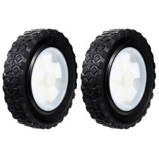  2 Pcs Solid Large Lawn Mower Wheels Push Replacement for Cart Garden