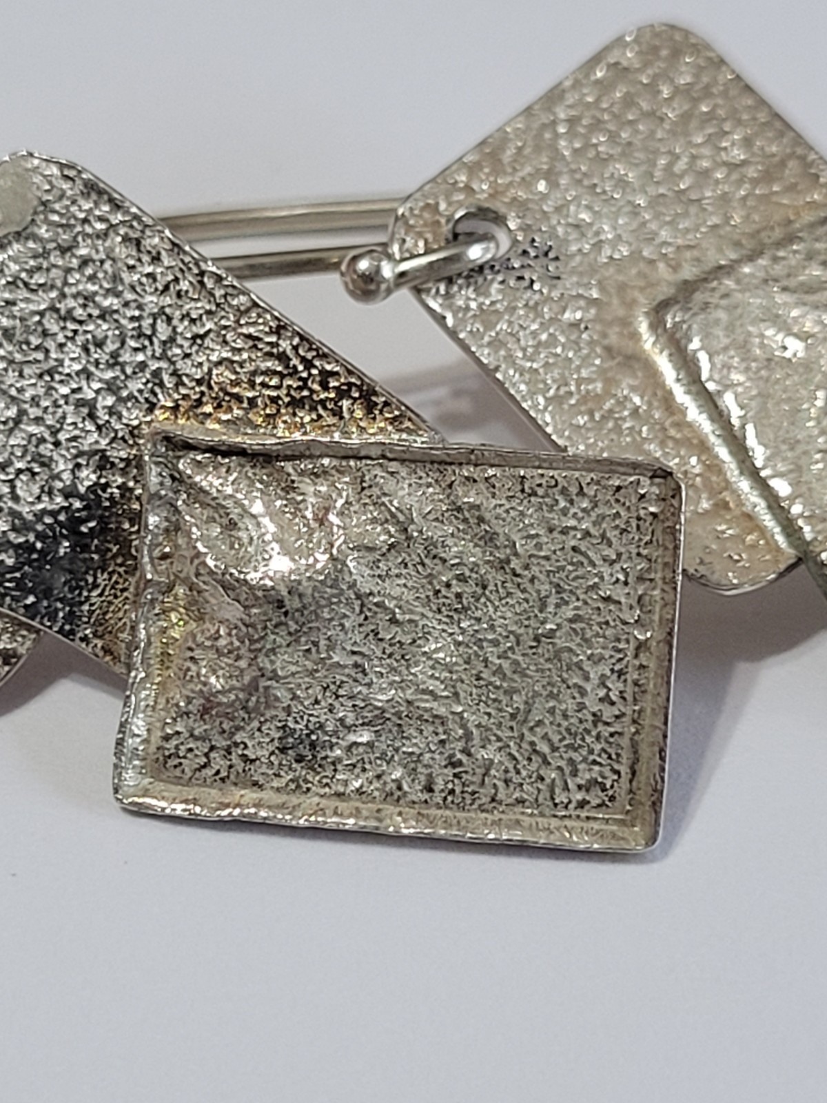 925 Sterling Silver Square Ingots Dangle Earrings… - image 16