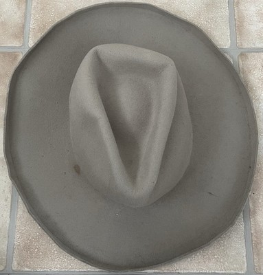 Anthropologie Wyeth Tan Gray 100% Wool Cowboy Hat Wide Brim 