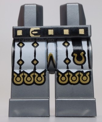 Lego Hips and Legs White Surcoat Ends Gold Scalloped Edges Trim Diamonds Buckle