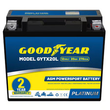Gytx20L-12-Volt 20 AH, 270 CCA, Rechargeable High-Performance, Maintenance Free,
