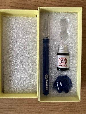 Dom Dom mini glass pen ink set blue #bdb66c