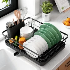 Dish Drying Rack for Kitchen Counter, Stainless Steel Sink Organization and Stor