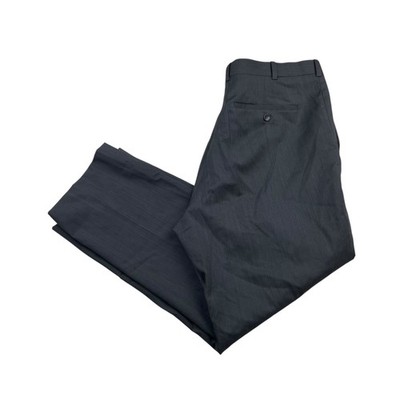 Kenzo Men s 100% Wool Flat Front Dress Pants Charcoal Gray   36x28