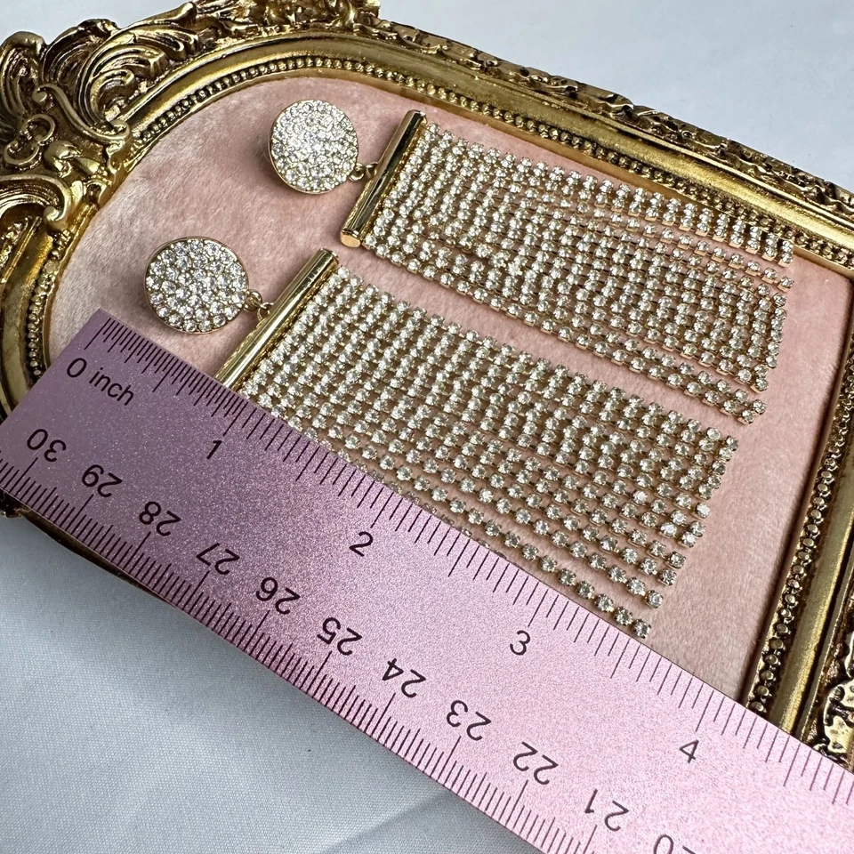 Pendientes colgantes Park Lane retirados "Elegancia" con flecos de cristal plumero de hombro Foto 2 de 4