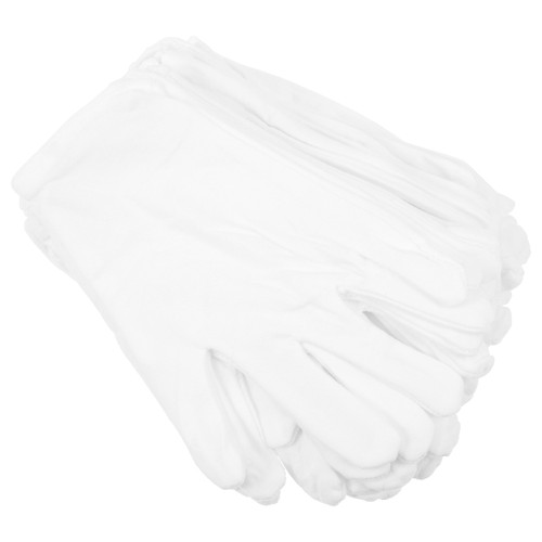 12 Paia Guanti Cotone Bianco Guanti Elastici Lavabili per Movimentazione Gioielli
