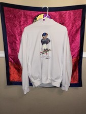 Polo Ralph Lauren Polo Bear White Pullover Hoodie Men  s M Graphic Fleece Pockets