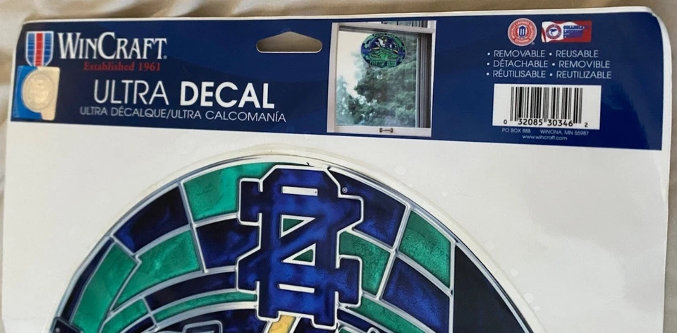 “Notre Dame Fightin’ Irish” Stained Glass Leprechaun Logo 11” x 14” Ultra Decal - Image 3 of 4