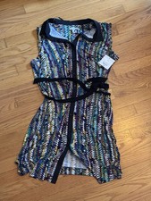 Liz Claiborne Womens Sleeveless Belted Knee Length Shirt Dress Size XL