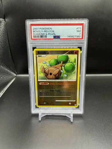 2007 POKEMON DIAMOND & PEARL #71 BONSLY-REVERSE FOIL PSA 7
