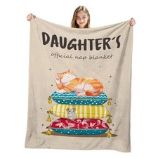 Gifts from Mom Dad, Soft Flannel Blankets Birthday Gifts 60x50 inch Daughter