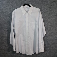 Brooks Brothers Dress Shirt Blue Pinstripe American Supima Cotton Classic Fit
