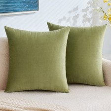 Pack of 2 Velvet Pillow Covers Decorative Square Pillowcase Soft Solid Cushio...