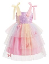 Butterfly Dress for Girl Baby Sequin Tulle Tutu Princess Birthday Dresses Spa...