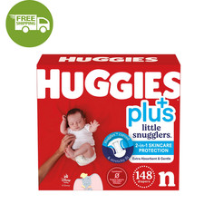 Huggies Plus Newborn Diapers Size NB Up to 10 lbs Soft Leak Protection 50ct