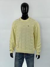 Lacoste Chemise Vintage 90s Men  s Yellow Textured Cotton Sweater Size 6/XL